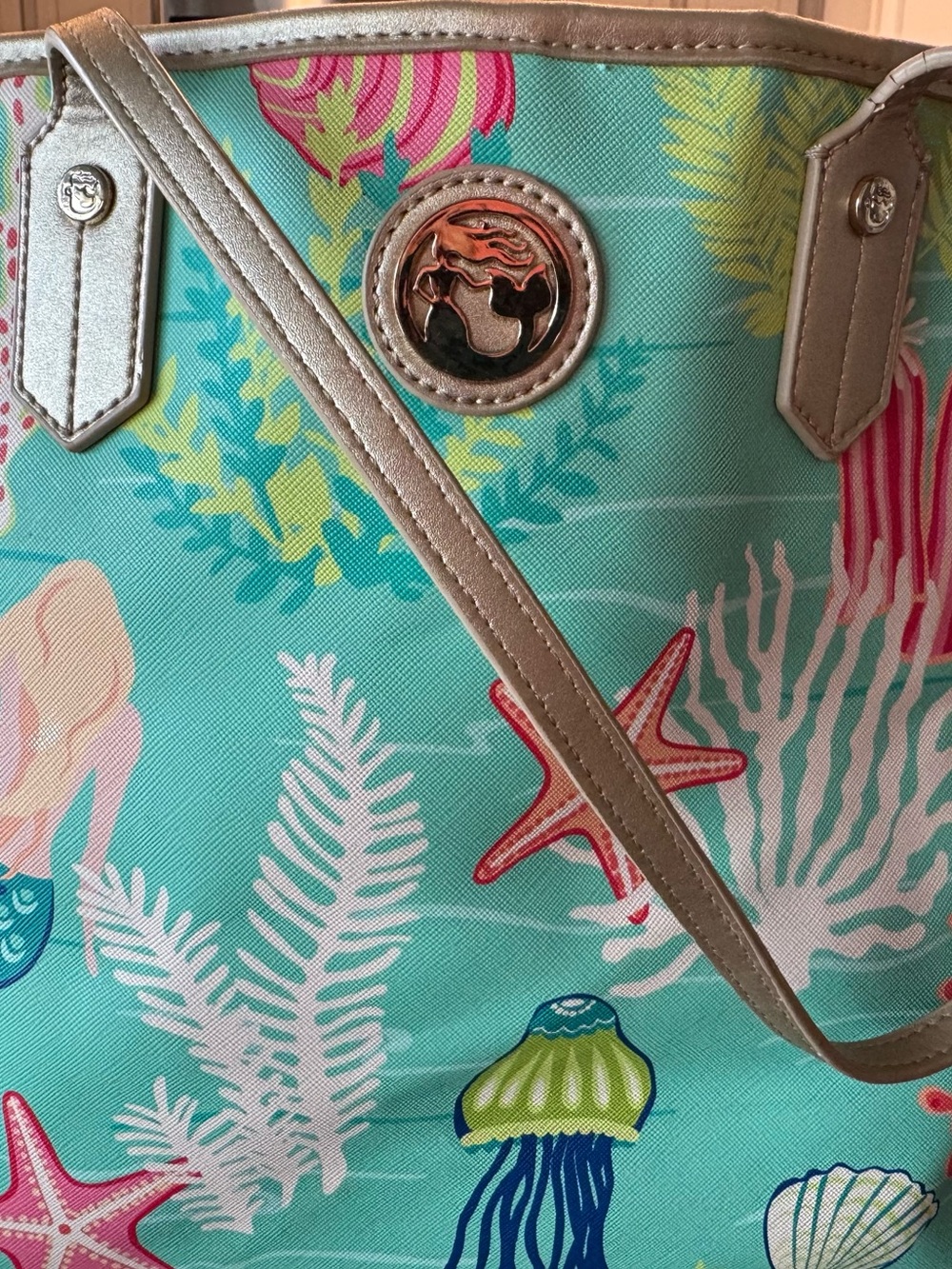 Vera Bradley Inspired (Spartina 449) Beachprint Tote and Wallet Set - Turquoise - Picture 2 of 7